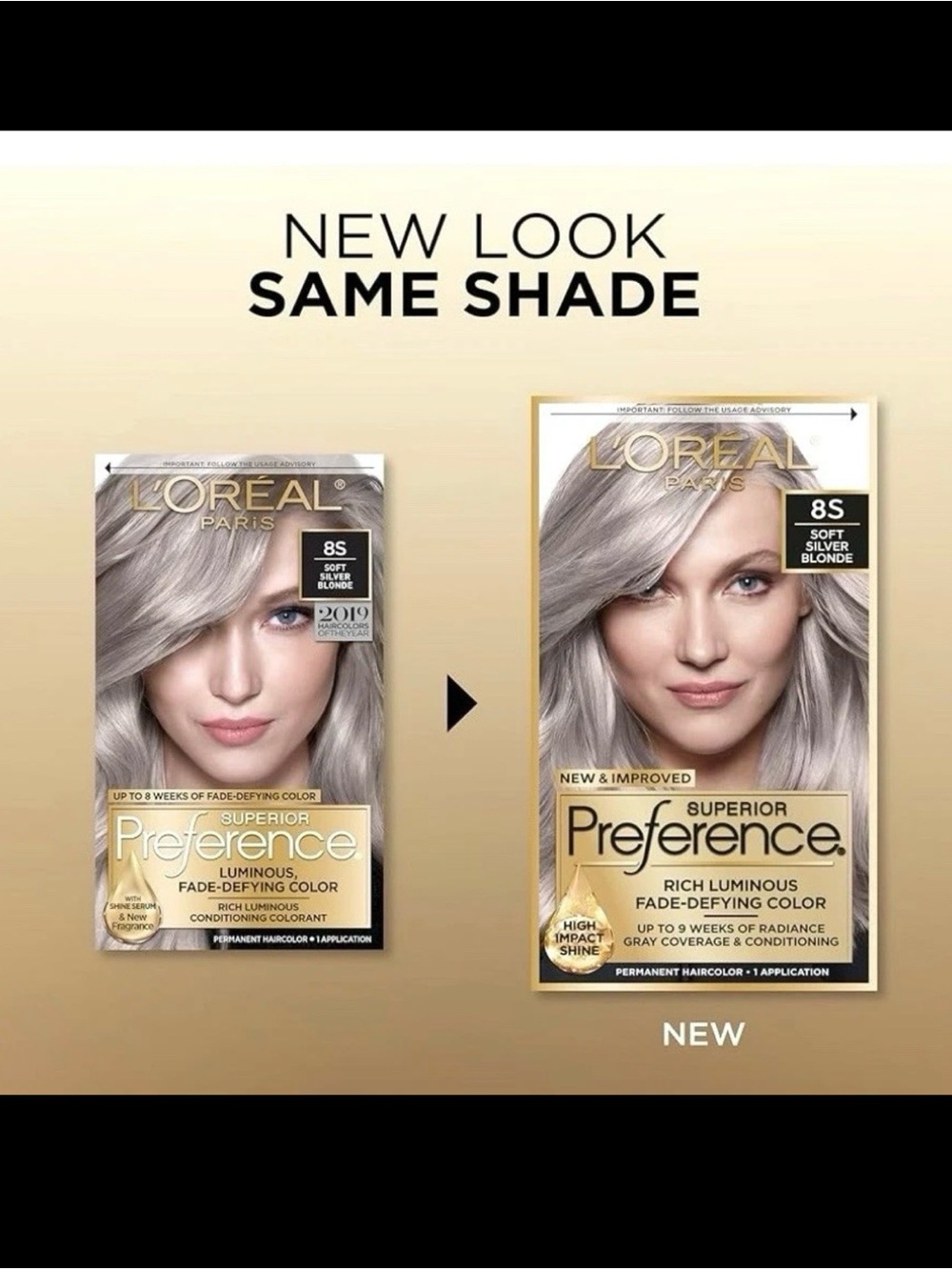 L'Oreal Paris 8S light silver blonde Superior Preference Fade Defying
Hair Color - Picture 4 of 7